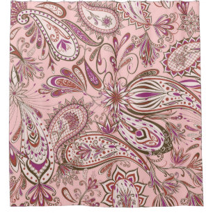 Rideaux De Douche Floral Ethnique : Design Oriental Paisley.