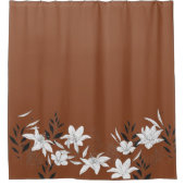 Rideaux De Douche Floral Feuille Moderne Boho Illustration rouille (Devant)