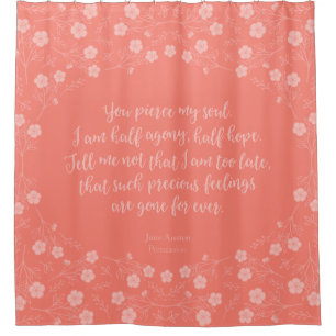 Rideaux De Douche Floral Jane Austen Persuasion Lettre d'amour Citat