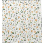 Rideaux De Douche Floral jaune scandinave (Devant)