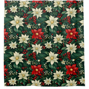 Rideaux De Douche Floral Motif de Noël