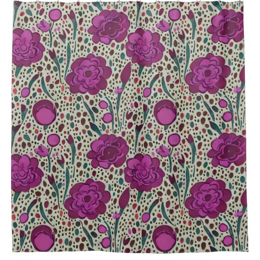 Rideaux De Douche Floral pourpre (Devant)