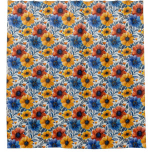 Rideaux De Douche Floral rustique mode rétro motif