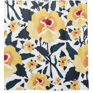 Rideaux De Douche Floral sans couture motif avec roses. texti sans c