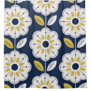 Rideaux De Douche Floral style scandinave Motif sans couture