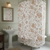 Rideaux De Douche Floral Terracotta Toile Pattern
