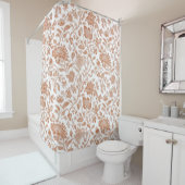 Rideaux De Douche Floral Terracotta Toile Pattern (En situation)