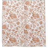 Rideaux De Douche Floral Terracotta Toile Pattern (Devant)