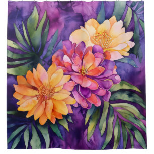 Rideaux De Douche floral tropical