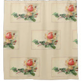 Rideaux De Douche Floral victorien Pastel Peach Roses (Devant)