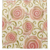 Rideaux De Douche Florale rose et or avec Bows Princess Roses (Devant)