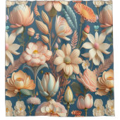 RIDEAUX DE DOUCHE FLORALE ROSE SAUVAGE (Devant)