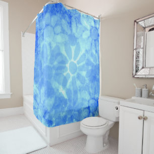 Rideaux De Douche Flore Bleu Varié Marguerites Fleurs