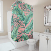 Rideaux De Douche Flore de la jungle tropicale : Palm Feuille Motif (En situation)