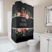 Rideaux De Douche Flore de Noël traditionnelle sur Arrière - plan no (En situation)