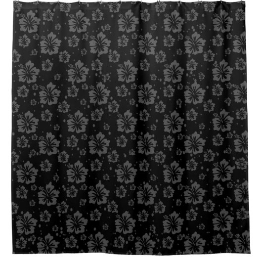 Rideaux De Douche Flore feuillu noir brillant (Devant)