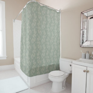 Rideaux De Douche Flore vert Sage