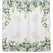 Rideaux De Douche Flore Verte Et Or Inspiré De La Nature (Devant)