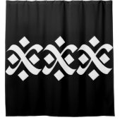 Rideaux De Douche Flourish Elegant noir et blanc (Devant)