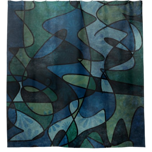 Rideaux De Douche Flourishes et embellissements élégants de blanc (Devant)