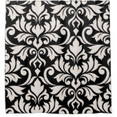 Rideaux De Douche Flourissant Damask Art I Cream sur Black (Devant)
