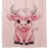 Rideaux De Douche Fluffy Rose Highlands Scottish Cow (Devant)
