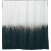 Rideaux De Douche Foggy Forest Pine Mountain Art esthétique (Devant)