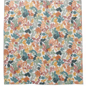 Rideaux De Douche Foliage Teal Sage Terracotta Orange White (Devant)