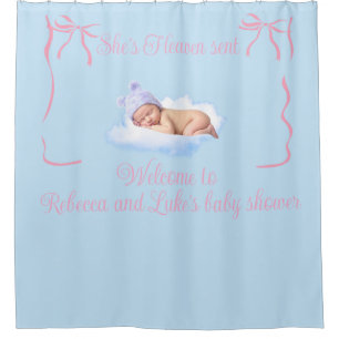 Rideaux De Douche Fond de toile de fond de Baby Shower Ciel Envoyé
