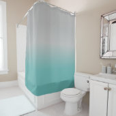 Rideaux De Douche Fondu gris Turquoise Ombre (En situation)