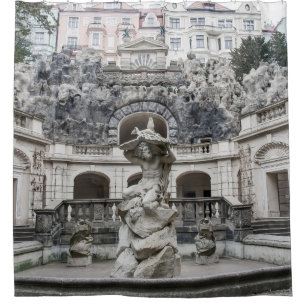 Rideaux De Douche Fontaine avec statue de Neptune à Prague