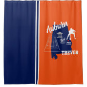 Rideaux De Douche Football d'Auburn Alabama Navy et Orange (Devant)