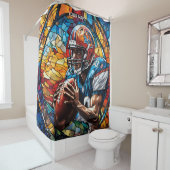 Rideaux De Douche Football en verre mignon Imaginaire (En situation)