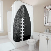 Rideaux De Douche Football Pop Art - Black Modern Minimal Sports (En situation)
