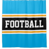 Rideaux De Douche FOOTBALL Sky Blue Black Yellow Racing Stripes (Devant)