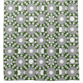 Rideaux De Douche Forest Green Grey White Cercles connectés Motif (Devant)