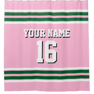 Rideaux De Douche Forest Green White Stripes Sports Jersey