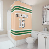 Rideaux De Douche Forest Green White Stripes Sports Jersey (En situation)