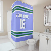 Rideaux De Douche Forest Green White Stripes Sports Jersey (En situation)