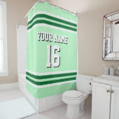 Rideaux De Douche Forest Green White Stripes Sports Jersey (En situation)