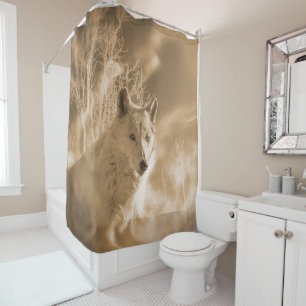 RIDEAUX DE DOUCHE FORÊT BLANCHE EN BOIS BLANC