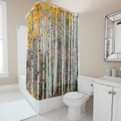 Rideaux De Douche Forêt brumeuse de bouleau (En situation)