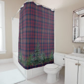 Rideaux De Douche Forêt Cabine de Noël Tartan Plaid (En situation)