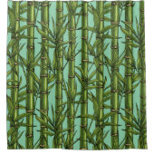 Rideaux De Douche Forêt de bambou sur bleu clair (Devant)