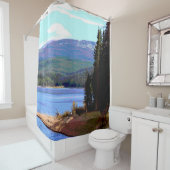 Rideaux De Douche Forêt de lac mountain pittoresque (En situation)