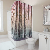 RIDEAUX DE DOUCHE FORÊT DE NEIGE NATURE (En situation)