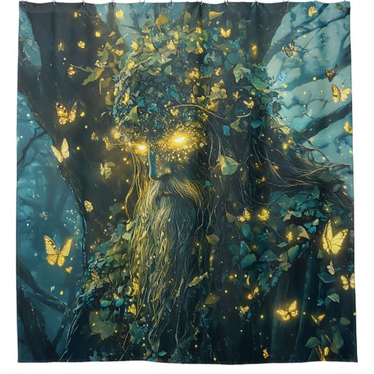 Rideaux De Douche Forêt enchantée de papillons Déesse (8) (Devant)