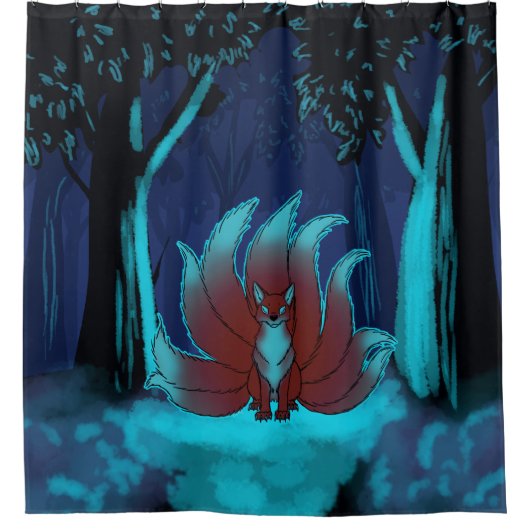 Rideaux De Douche Forêt foncée de Kitsune (Devant)