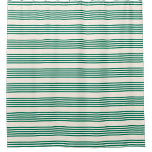 Rideaux De Douche Forêt vert et beige cinq bandes motif
