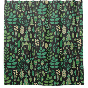 Rideaux De Douche Forêt vintage Floral Design sans joint